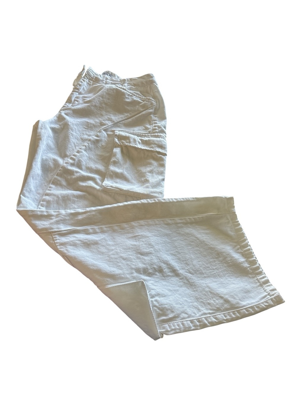 Zara Wide Leg Cargo Pants in White Sz/8 - Picture 2 of 16